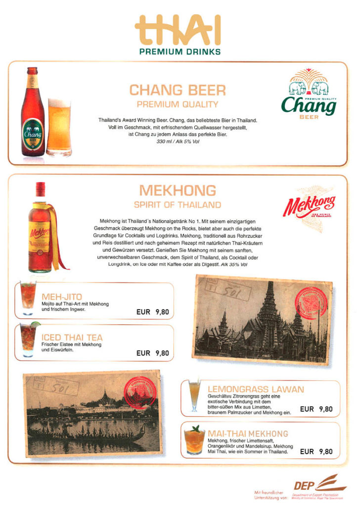 Menü Seite 16: Thai Premium Drinks